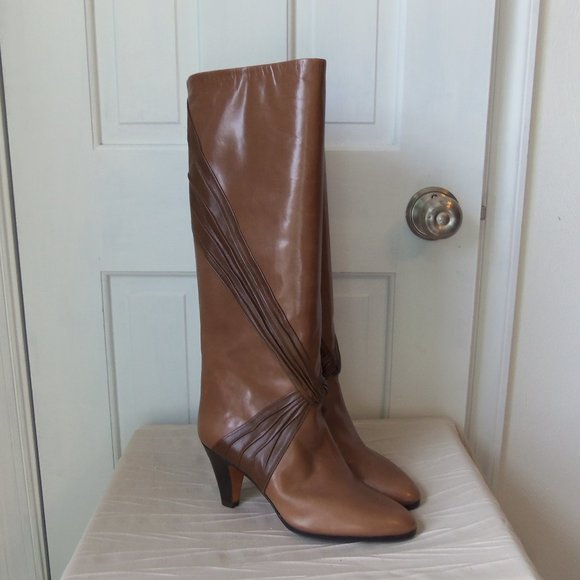New Bally Pull On Boots Tan Leather Made in Italy sz 7.5 - Picture 4 of 16